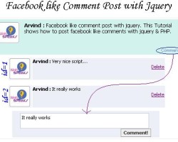 FaceBook Like comment post with Jquery