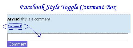 Facebook Style Toggle Comment Box with Jquery