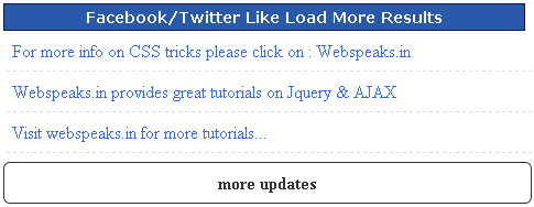 Facebook/Twitter Like load more results with Jquery